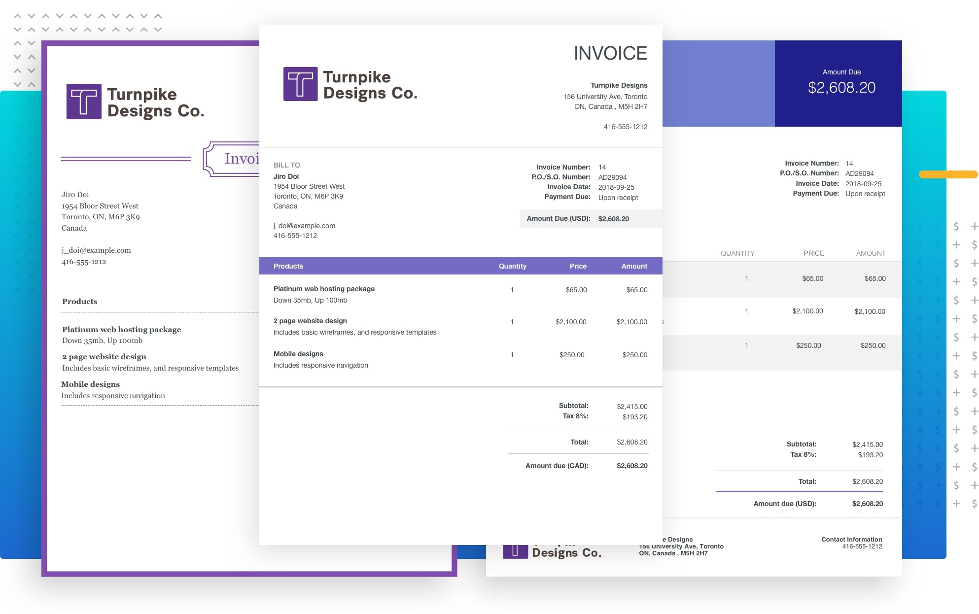 Our invoice templates Our invoice templates