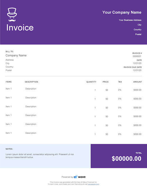 actors-invoice-template