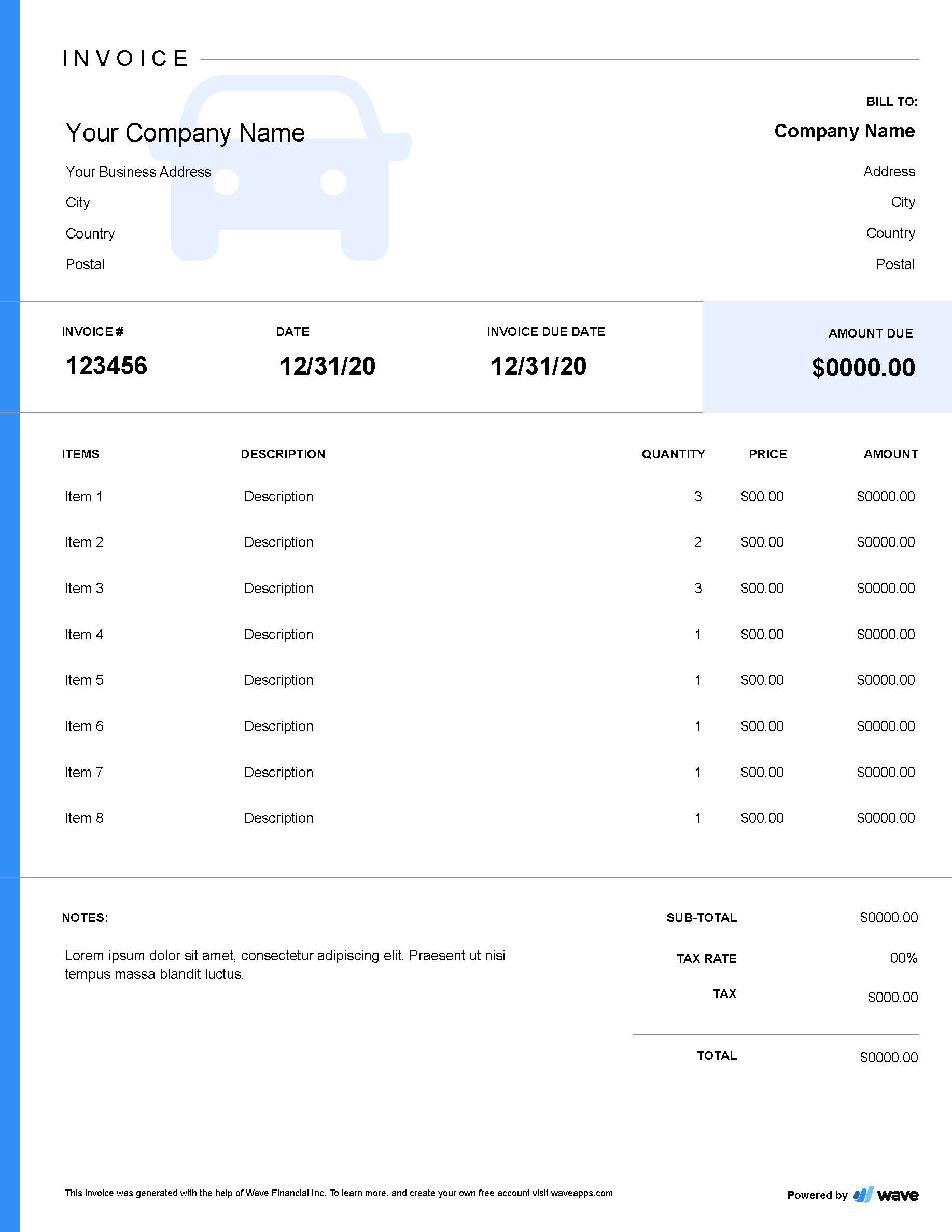 Free Car Wash Receipt Template Word Pdf Eforms Free
