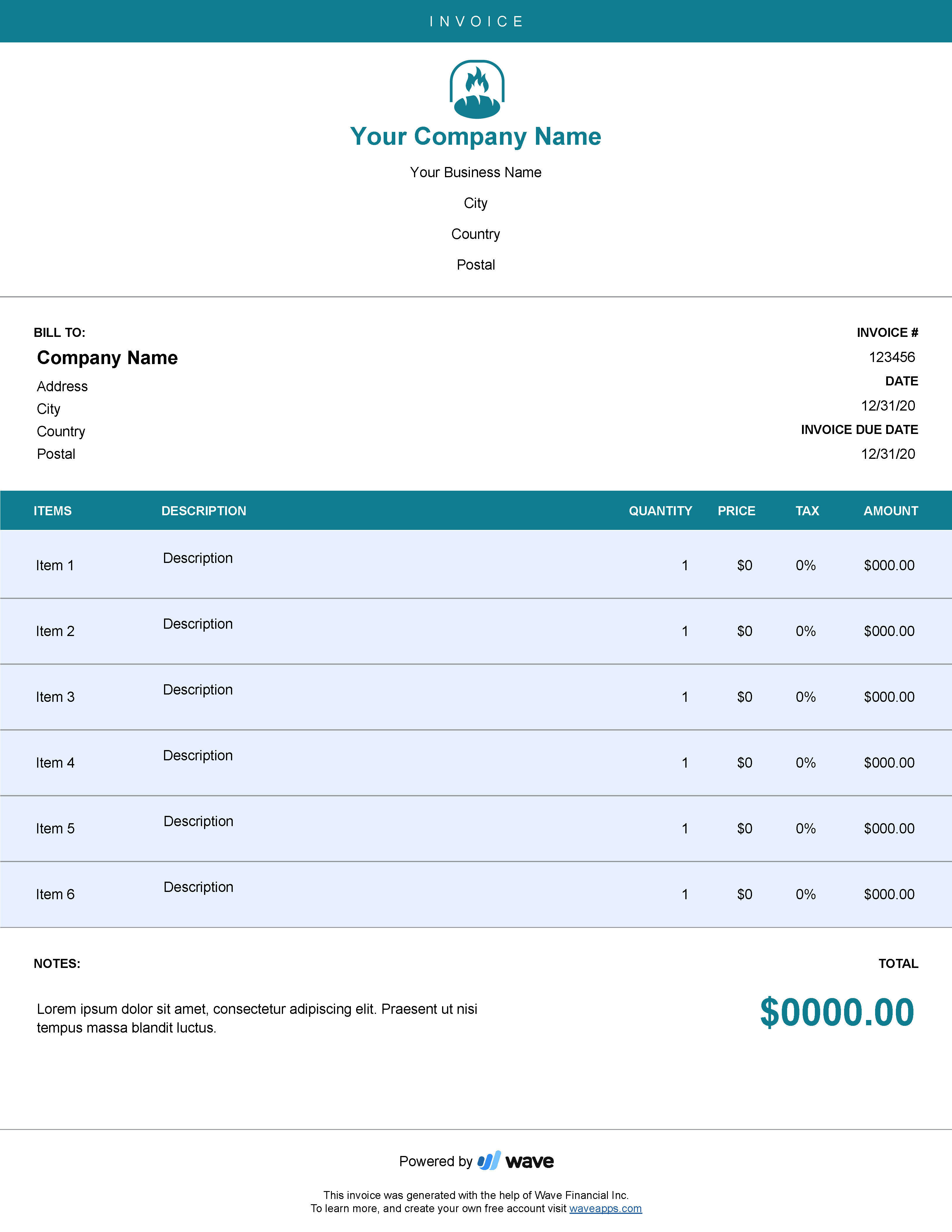 Bakery Invoice Template