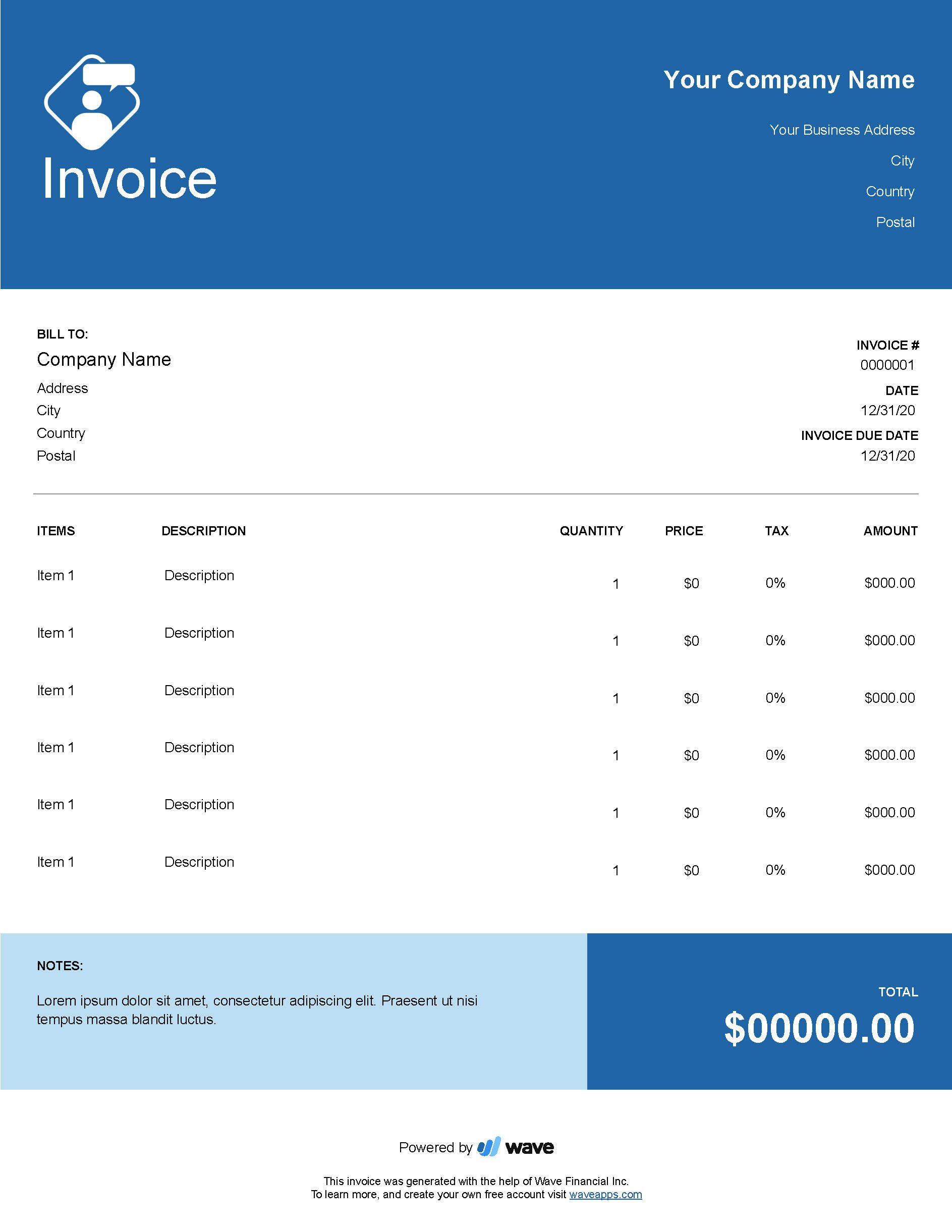 sample invoice consulting services