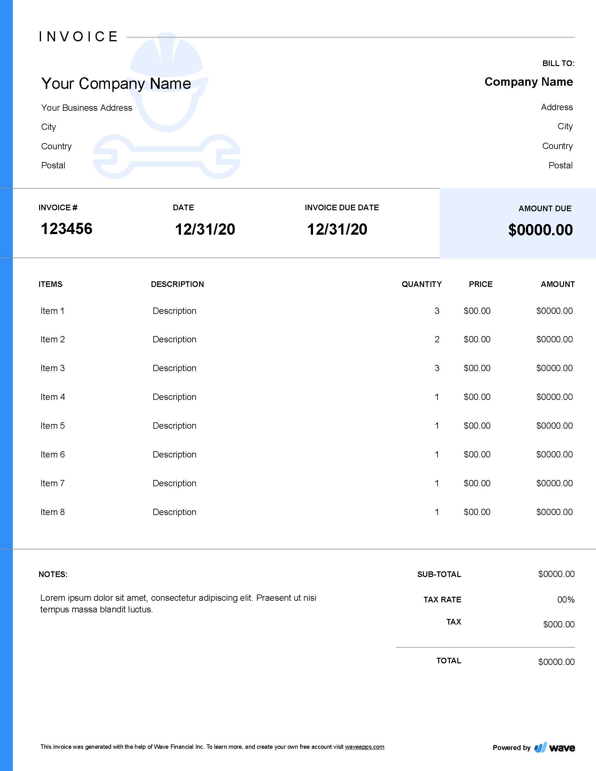 Contract Labor Invoice Template