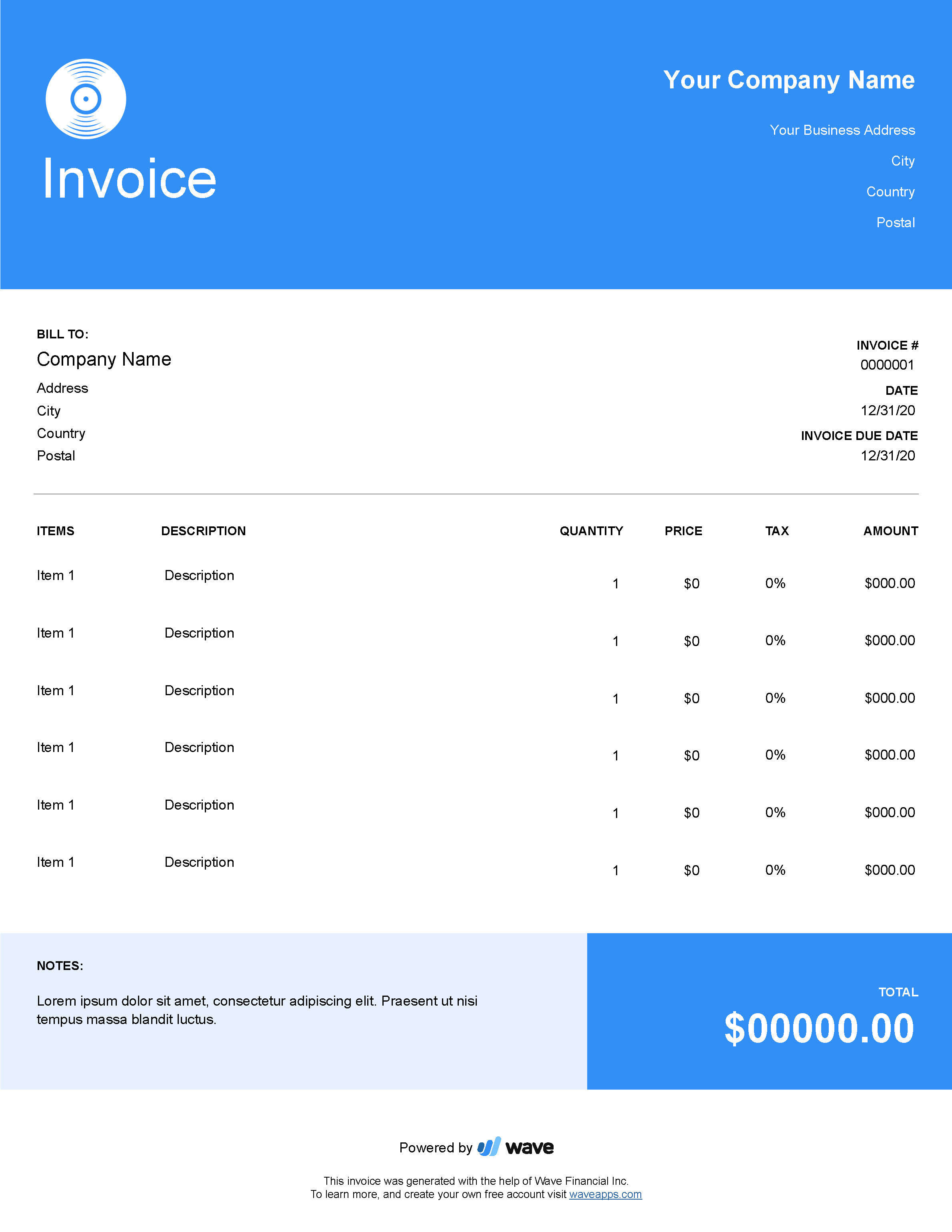 DJ invoice template - Wave Invoicing Regarding Invoice Template For Dj Services