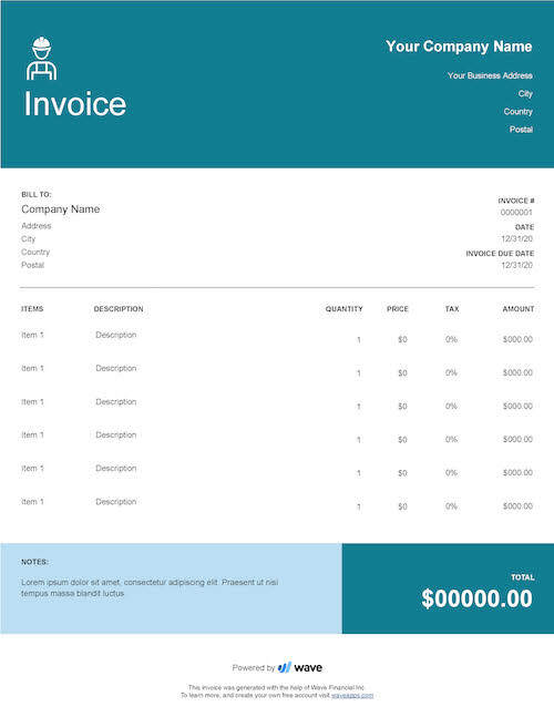 google docs simple invoice template