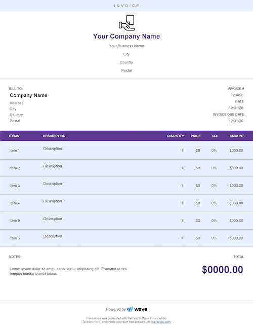 simple lance invoice template google docs