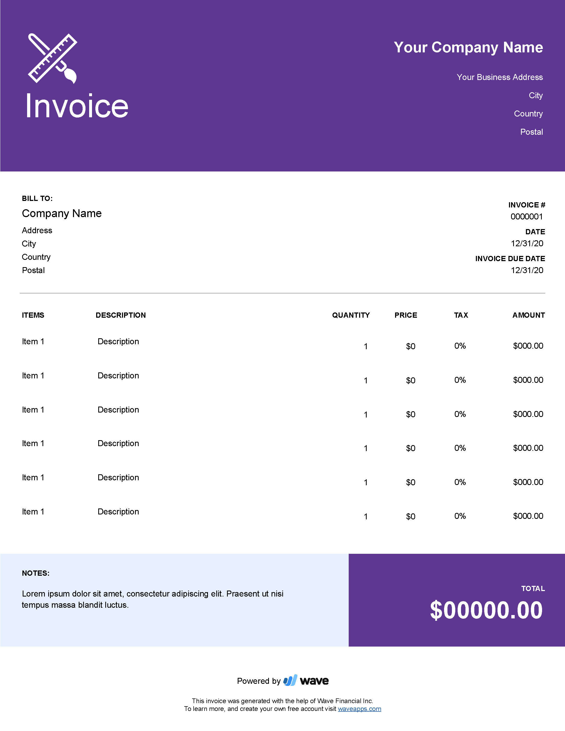 Graphic design invoice template Create send and get paid using