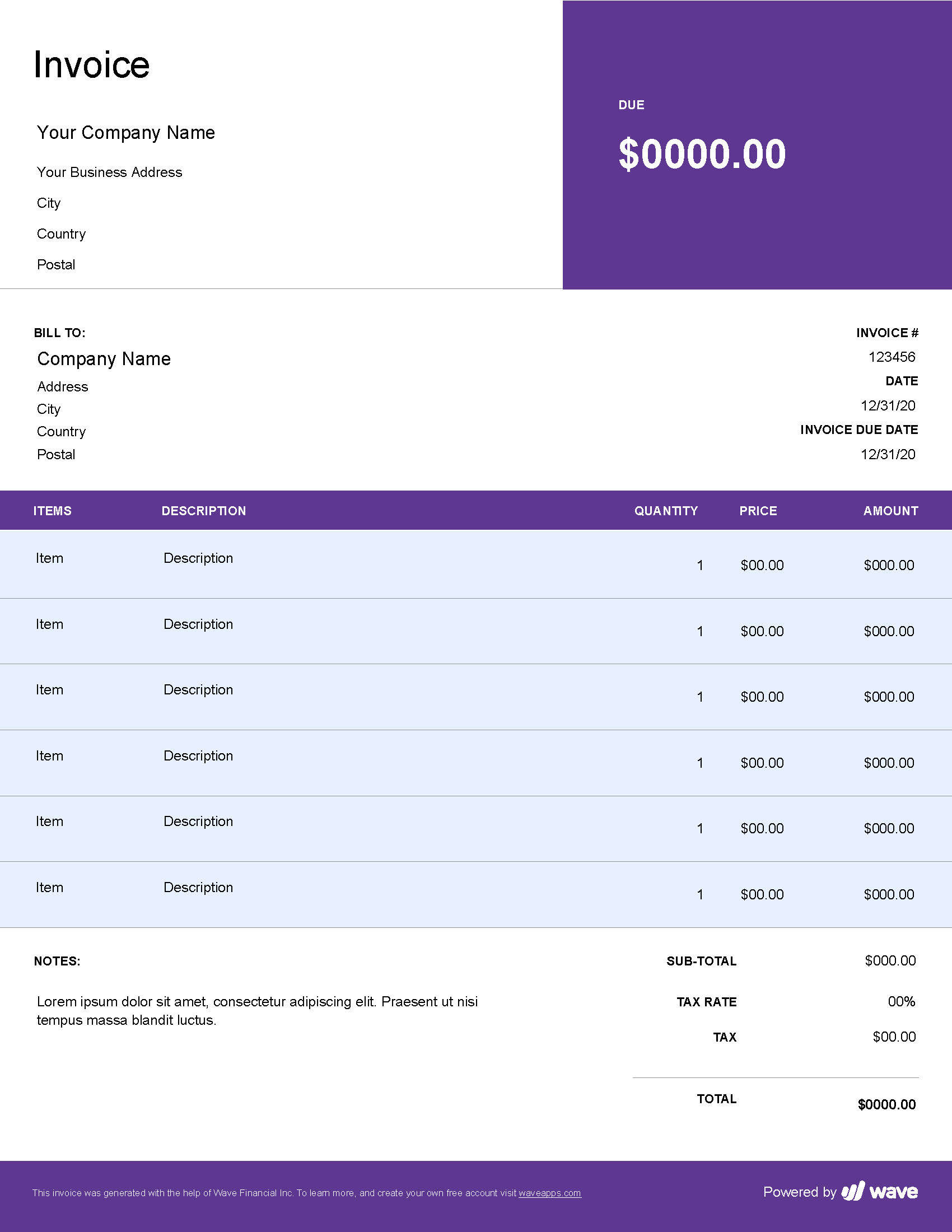 HVAC invoice template - Wave Invoicing With Hvac Invoices Templates