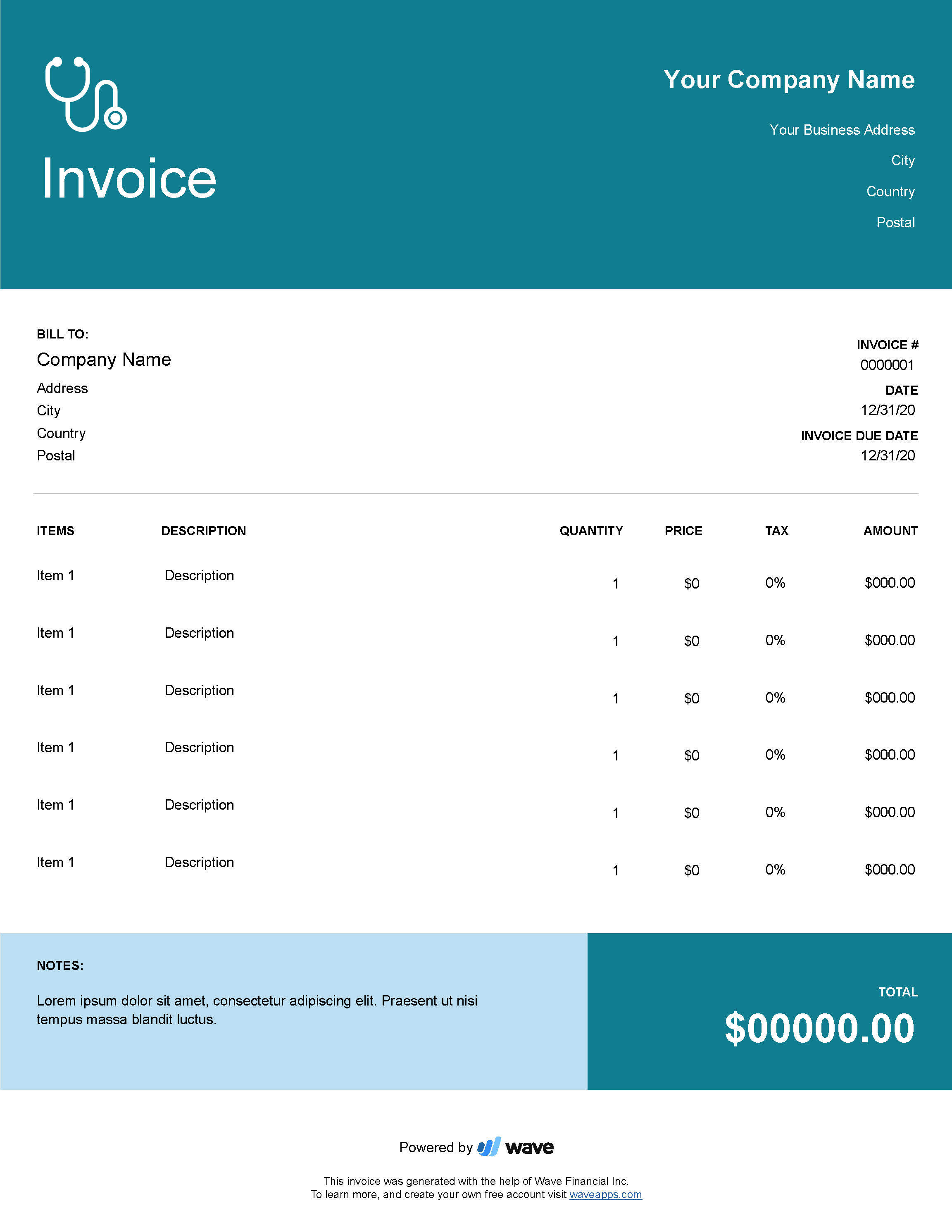 home health care invoice template wave invoicing