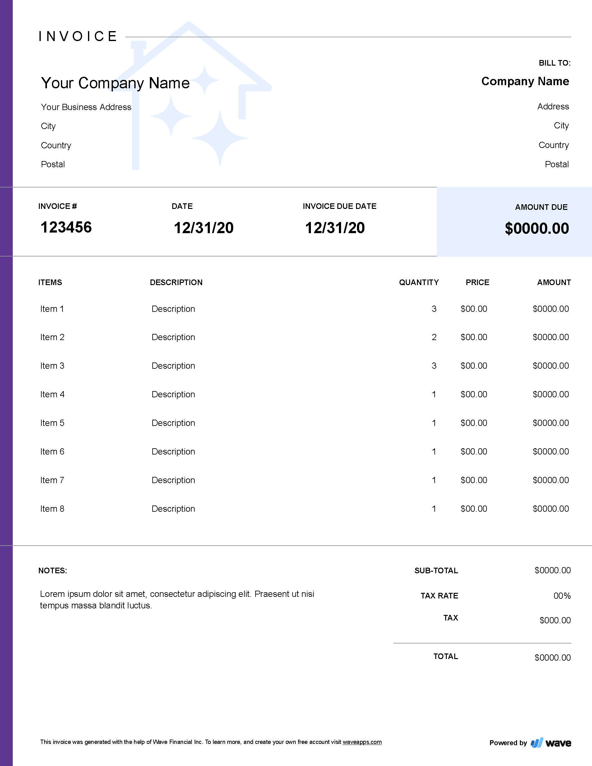 free invoice template for cleaning services