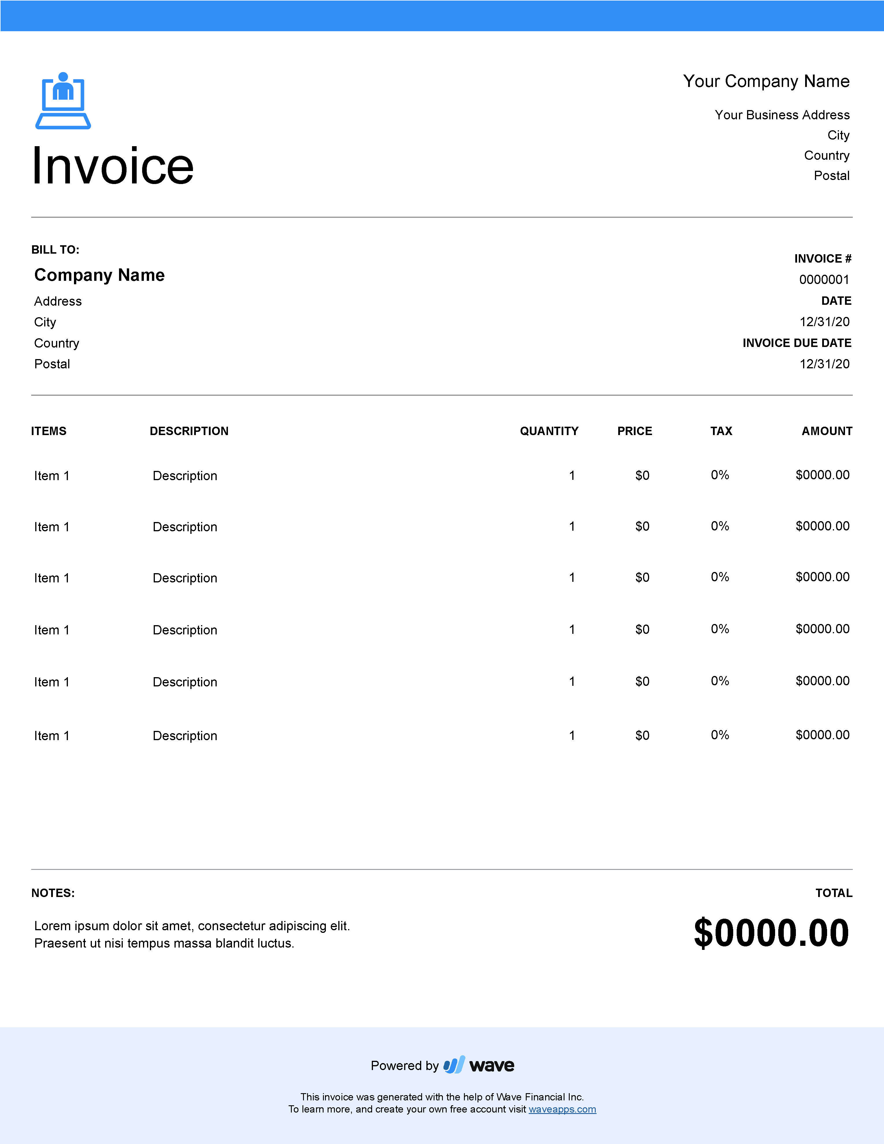 sample invoice consulting services