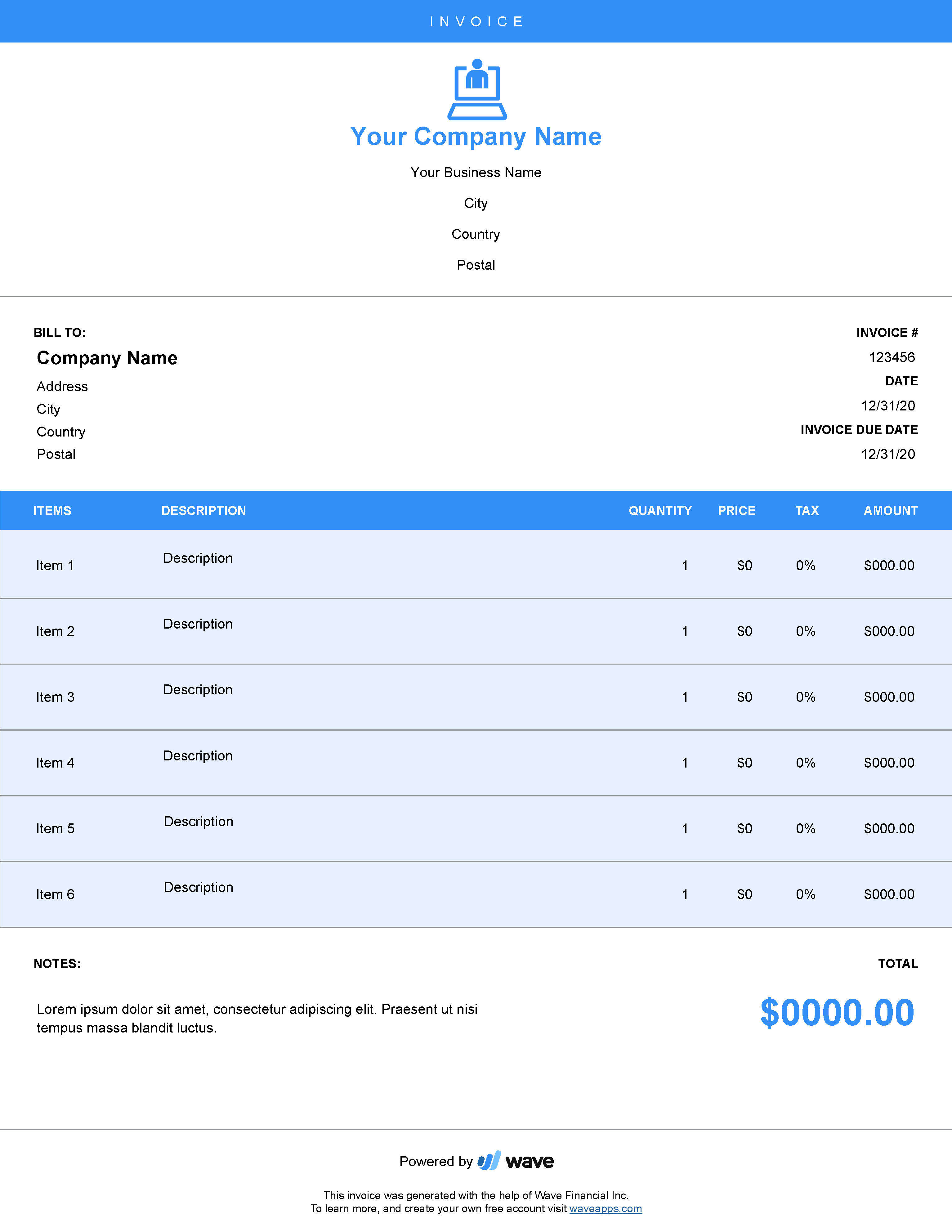 consultation invoice template