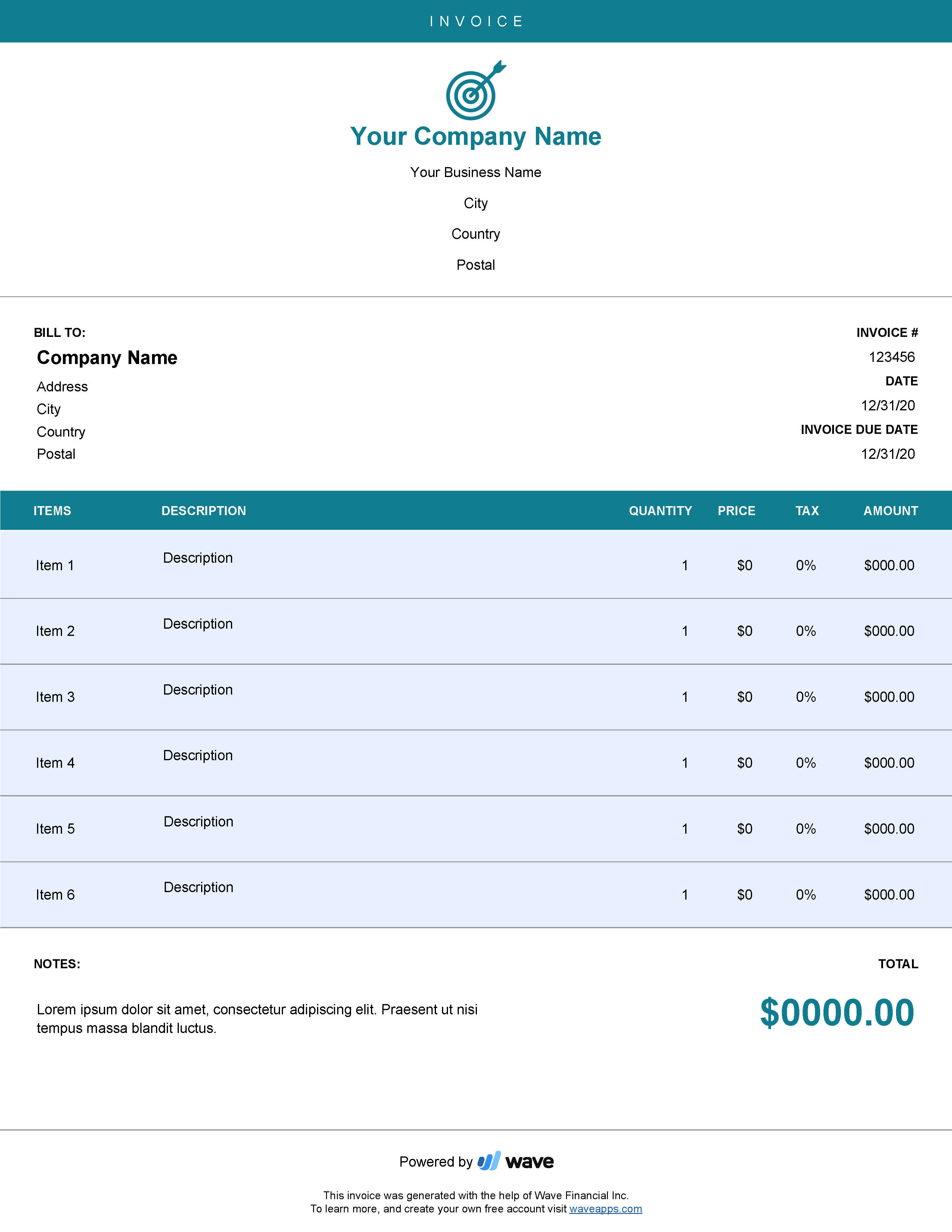 Digital Marketing Invoice Template