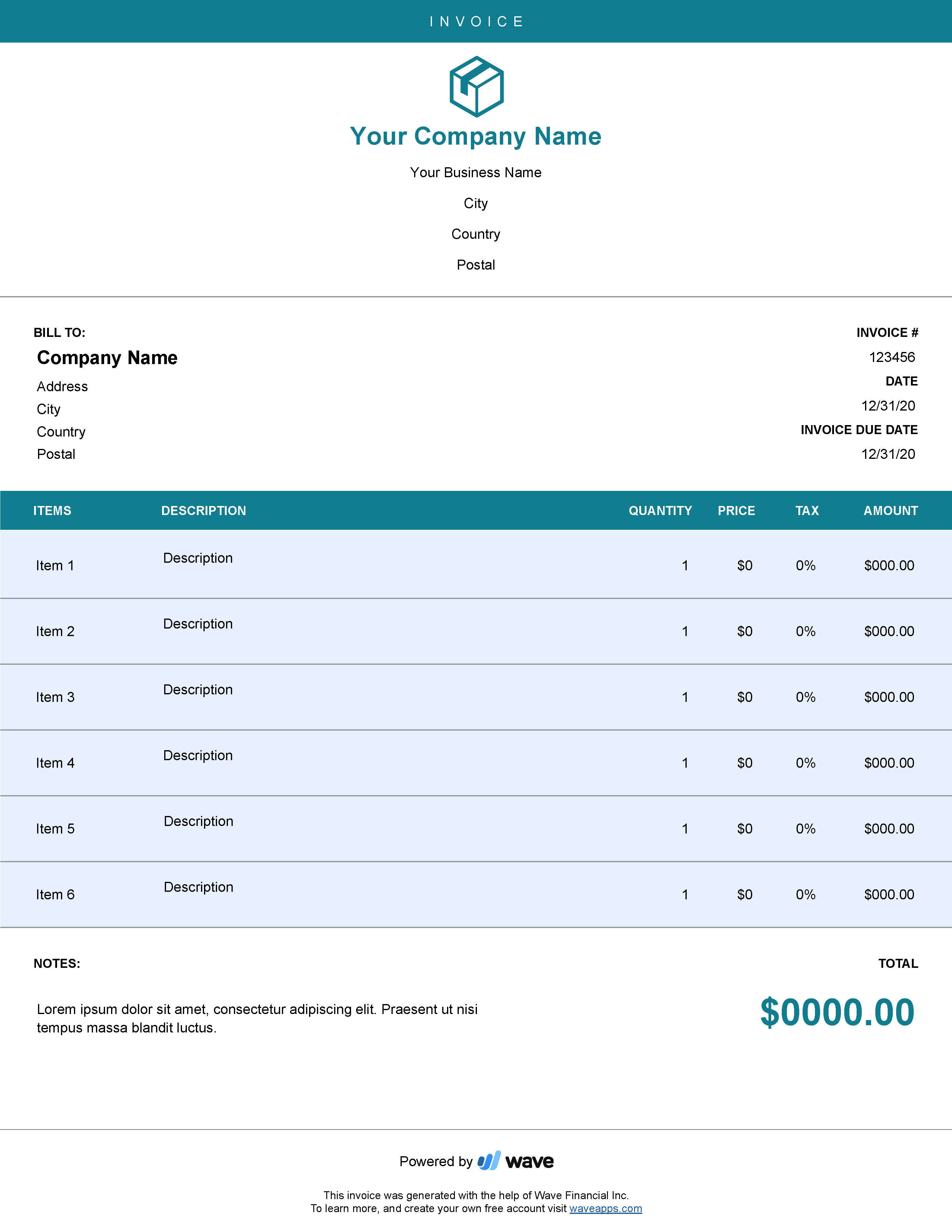 how to set up an invoice template in word