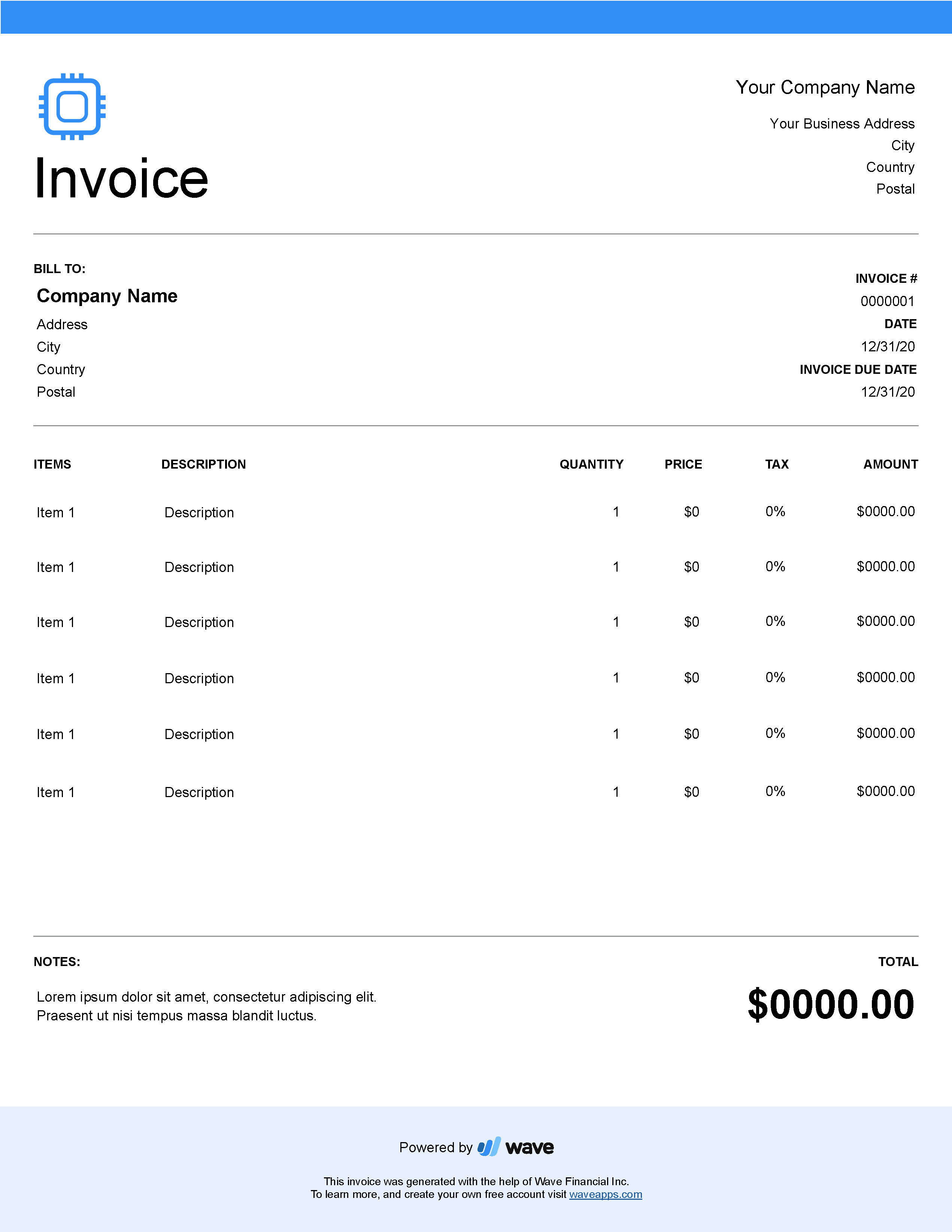 invoice template for mac software