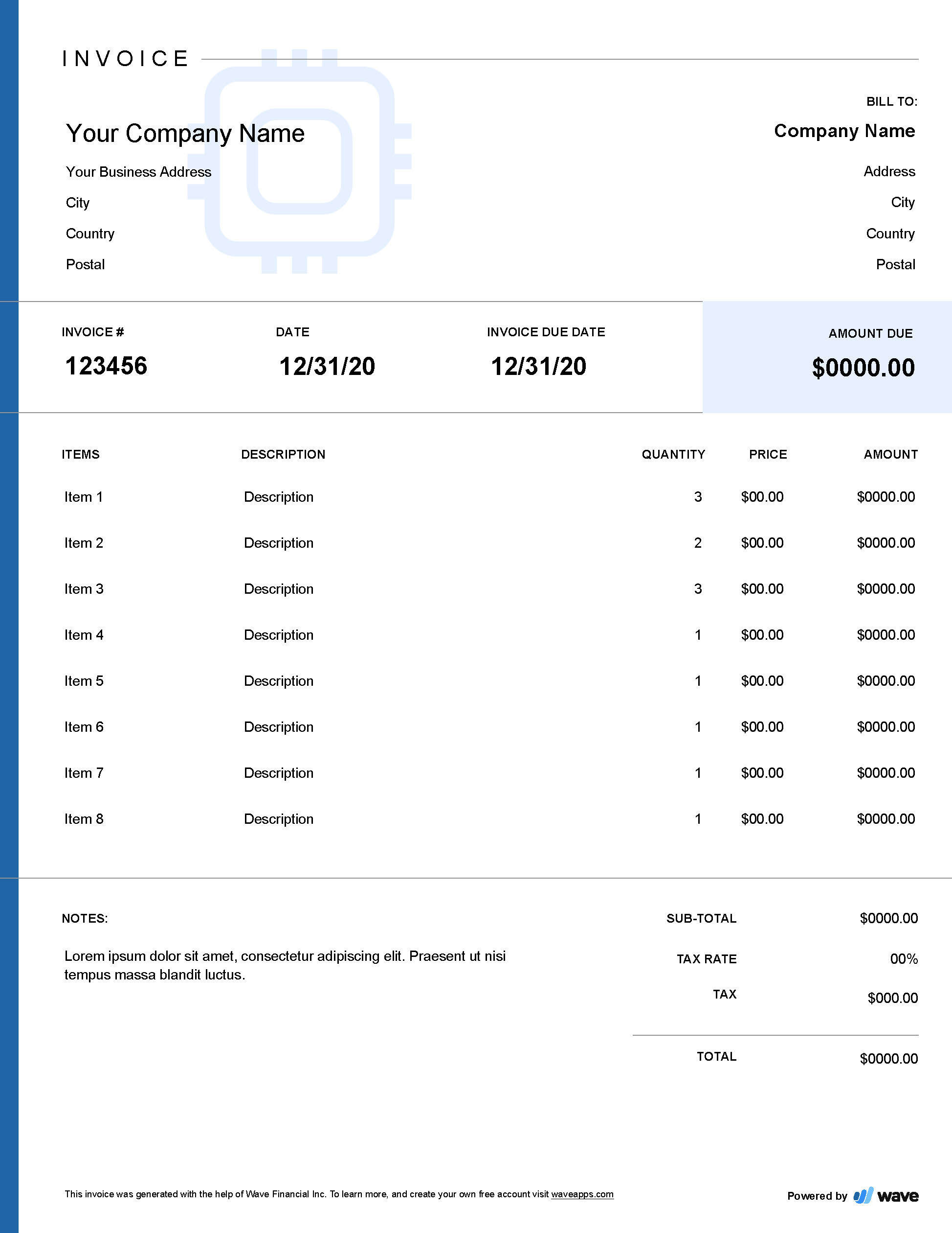 11+ Latex Invoice Template Background