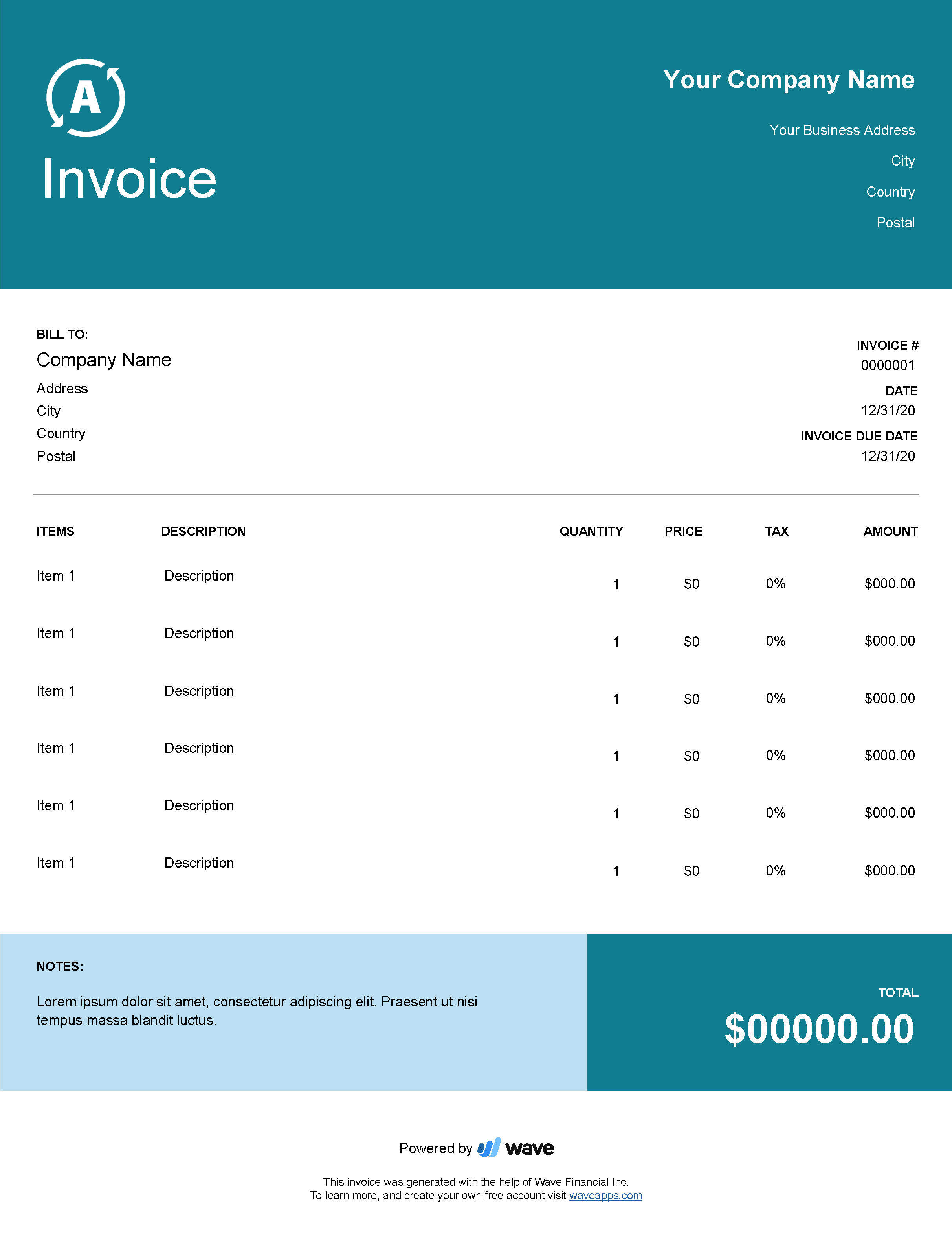 Trucking Company Invoice Template Wave Invoicing