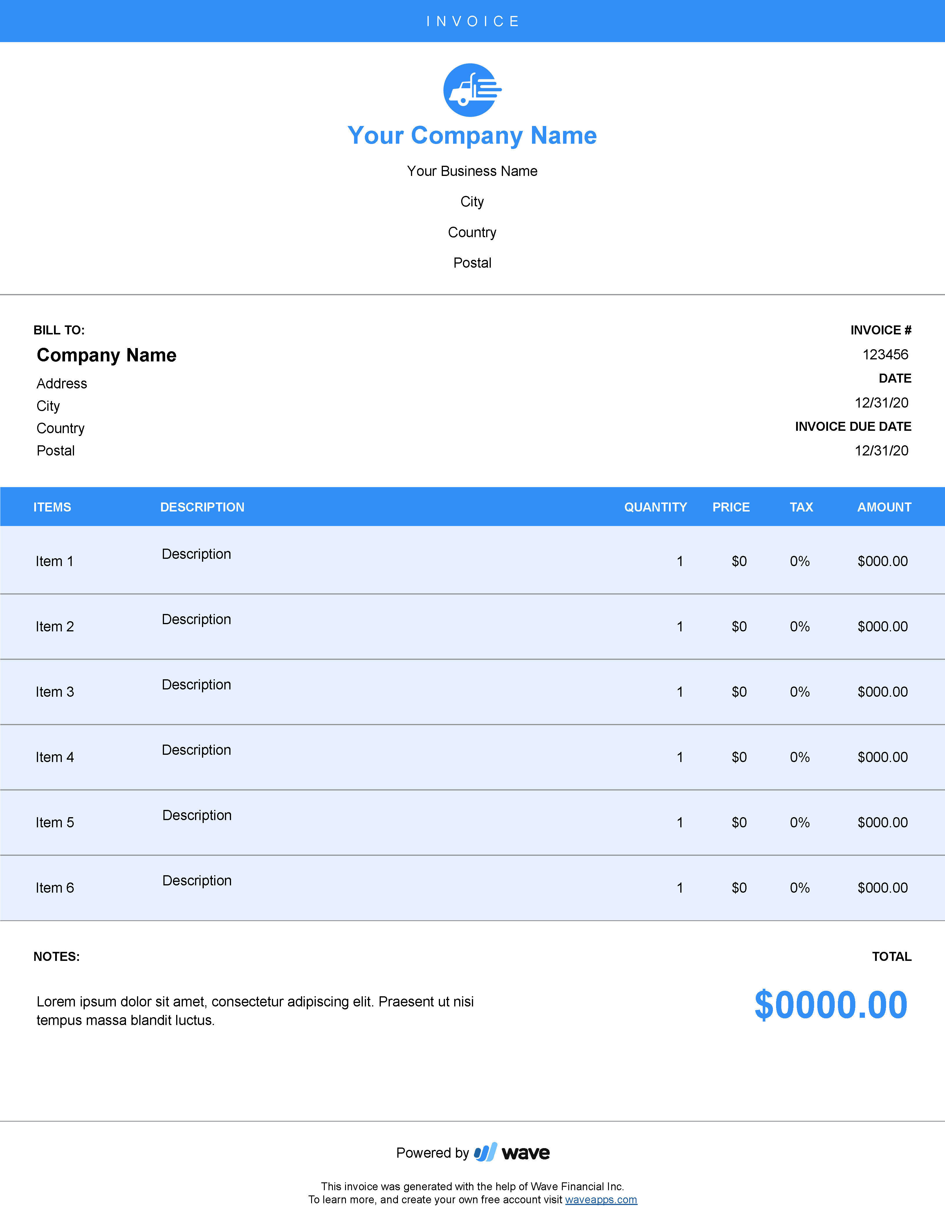 Free Trucking Invoice Template