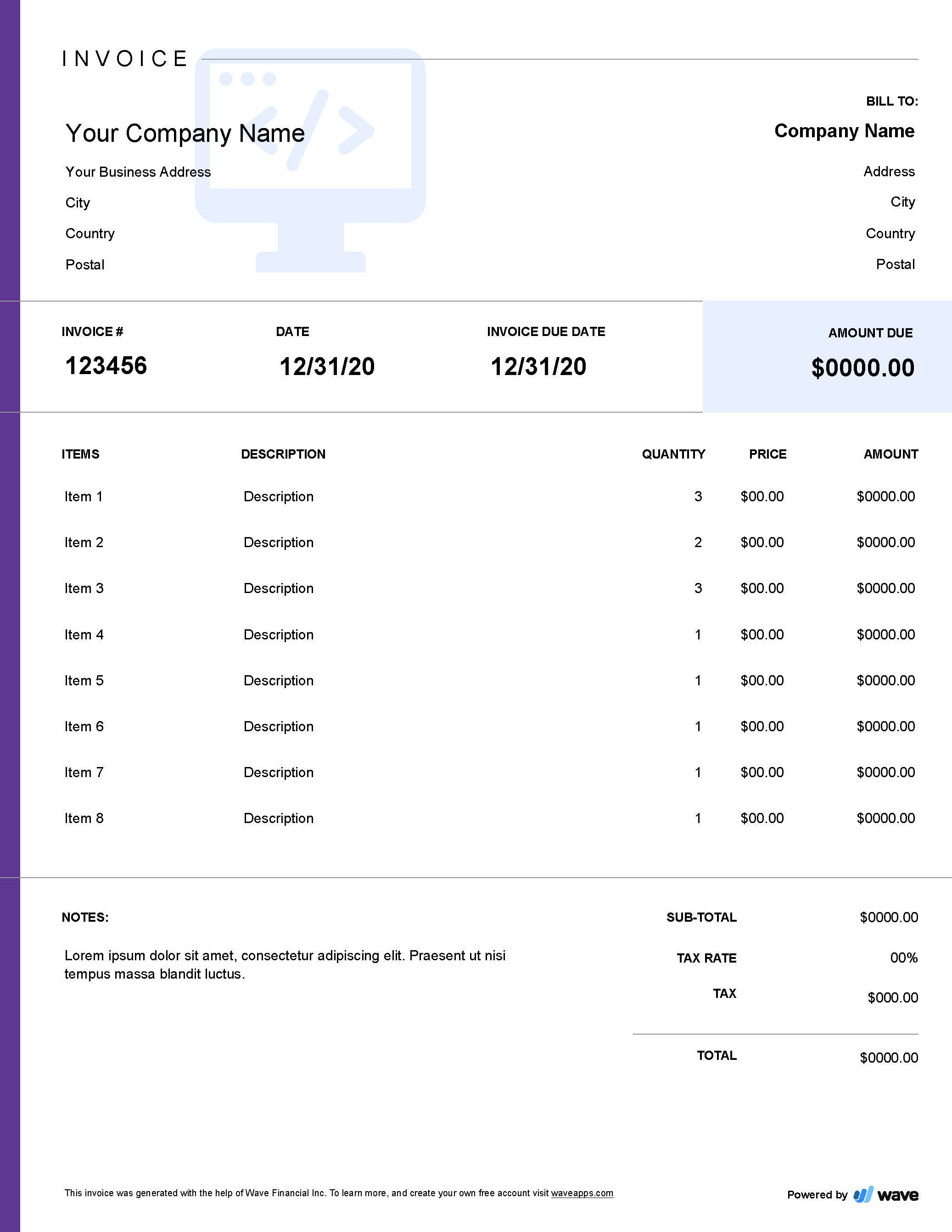 wave invoices