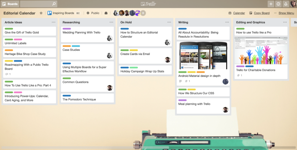 content calendar
